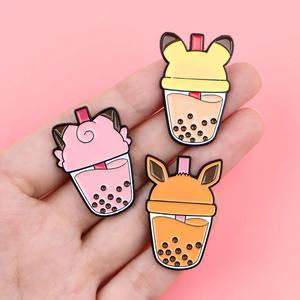Pins de Esmalte Suave con Diseño de Gengar y Eevee de Dibujos Animados, Botellas de Té de Burbujas, Insignias Metálicas de Anime Lindas Variadas al por Mayor - Product Image 3
