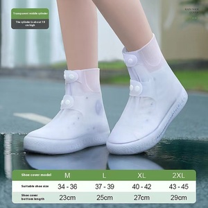 Couvre-chaussures anti-<span class=keywords><strong>pluie</strong></span> Mid- Barrel Cross-Border Waterproof Men's Women's Foot Cover Bottes de <span class=keywords><strong>pluie</strong></span> épaissies et résistantes à l'usure Factory - Product Image 3