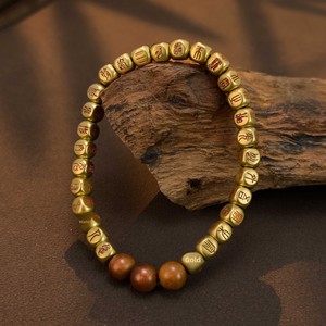 Original Golden Light Mantra Unisex Taoist-style Classic Seal-Script Beaded Pearl Trendy Stylish Jewelry Unique Gift for Friends - Product Image 3