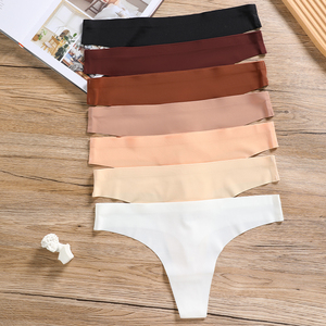 Vente en gros <span class=keywords><strong>de</strong></span> tangas personnalisés avec logo, sept couleurs, culottes à taille basse pour femmes, sans couture, tangas <span class=keywords><strong>de</strong></span> mujer - Product Image 4