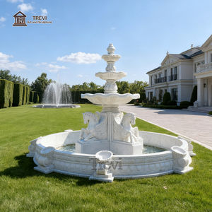 Tevi Art <span class=keywords><strong>Villa</strong></span> House giardino esterno giardino naturale fontana in marmo bianco con statue di cavallo scultura per ingresso vialetto - Product Image 4