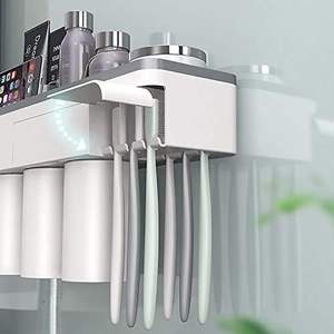 Ferns New Style Fashion - Juego de Tres Piezas de Portacepillos de Dientes Magnético de Pared, Multifuncional, Ecológico, de Plástico - Product Image 4