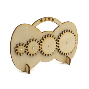 Wooden Gear Set Mechanical <b>Kit</b> For Kids Science Education <b>DIY</b> STEM Toy Geometric Shape Manual Operation 4-6Y - Product Image 2