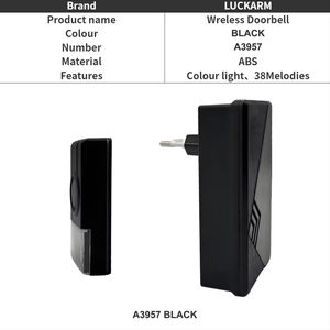 กริ่งไร้สายกันน้ำสำหรับภายนอกอาคาร เหมาะสำหรับเป็นกริ่งเตือนภัยไร้สายเพื่อความปลอดภัยในบ้าน - Product Image 5