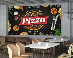 Burger Fast Food restoran menü şarj istasyonu mutfak fotoğraf arka plan duvar kağıdı oturma odası 3D duvar sanatsal fresk duvar kağıdı