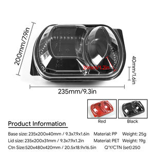 Boîte alimentaire en plastique avec compartiments, compatible micro-ondes, pour emporter - Product Image 2