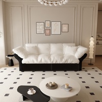 Canapé-lit convertible 3-en-1 avec lit queen size escamotable, canapé deux places moderne et moelleux, chaise longue pour petit salon ou bureau