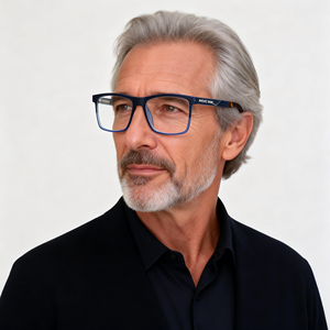 OEM Men's Square Plastic Frame <b>Reading</b> <b>Glasses</b> Comfortable Design for Daily Use,Any Pantone Color Available,CE - Product Image 1