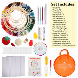 ชุดอุปกรณ์เย็บปักถักร้อยแบบห่วงด้ายสำหรับผู้เริ่มต้นตัดเย็บใหม่110ชิ้น - Product Image 5