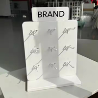Support de présentation de bijoux en acrylique et métal personnalisable avec logo, support pour collier, boucles d'oreilles, bracelet, présentoir à colliers avec crochets