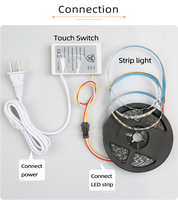 12W 1A DC12V LED Espejo Botón táctil Interruptor de sensor Botón único Un color Tres colores Fuente de alimentación incorporada Interruptor inductivo