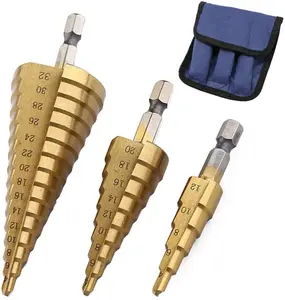 HSS hexagon shank spiral flute M35 Cobalt metric Step Drill Bit use for wood metal drilling with low price