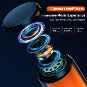 Altavoz Inalámbrico Portátil QERE HF33 Mini, Subwoofer para Exteriores con Luces LED de Colores Intermitentes de 360°, Altavoz de Bajos Metálico - Product Image 5