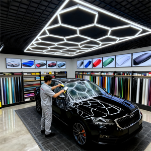 Lámpara de Techo LED Hexagonal de 6000K, Aluminio, Diseño de Panal, para Talleres de Detallado de Automóviles, Salas de Exhibición, Iluminación de Techo, Luz LED Blanca Fría Brillante - Product Image 1