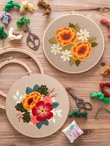 Juego de bordado de punto de cruz personalizado OEM ODM, conjunto de costura con patrones de flores, aro bordado, artesanías hechas a mano, regalo de costura - Product Image 2
