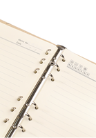Carnet à spirale 9 trous B5 avec bordure huilée, classeur à feuilles mobiles avec pages intérieures remplaçables, couverture rigide personnalisable avec logo