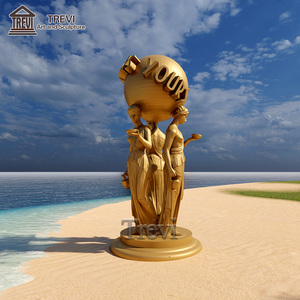 Statua in Bronzo 'Il <span class=keywords><strong>Mondo</strong></span> è Tuo' con Tre Donne che Hanno il Globo in Mano, Scultura da Giardino, Produttore all'Ingrosso, Personalizzazione OEM - Product Image 3