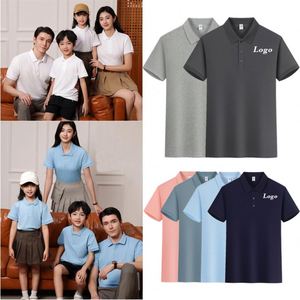 T-shirts de sport en coton personnalisés de haute qualité pour uniformes professionnels, polos de golf parent-enfant avec logo brodé - Product Image 1