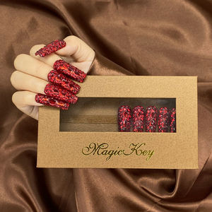 Cubierta completa rojo/azul/Verde diamantes <span class=keywords><strong>de</strong></span> imitación hermosas <span class=keywords><strong>uñas</strong></span> cuadradas duraderas Prensa en 10PCS brillante Bing hecho a mano juego <span class=keywords><strong>de</strong></span> <span class=keywords><strong>uñas</strong></span> caseras - Product Image 1