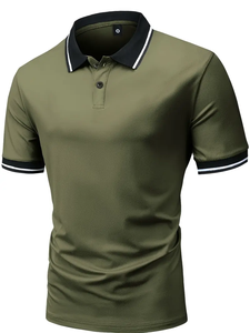 Dropshipping logotipo personalizado verano hombres moda solapa manga corta Golf camiseta adecuada para entretenimiento comercial - Product Image 6