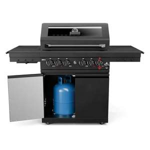 Gril à gaz à 5 brûleurs 1 brûleur latéral autoportant en fonte maille chignon support infrarouge en acier inoxydable enduit de poudre maison - Product Image 4