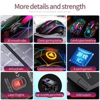2022 最新 G6 有线 USB 光学机械鼠标发光版七彩发光游戏鼠标 1200 DPI ABS 材质定制徽标