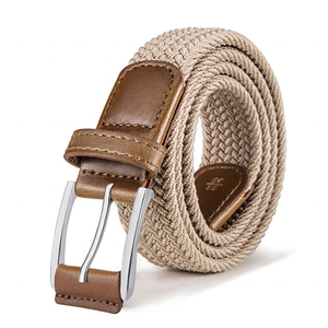 Su misura di alta qualità <span class=keywords><strong>marrone</strong></span> scuro elastico elasticizzato <span class=keywords><strong>cintura</strong></span> da caffè tela intrecciata cinture per gli uomini - Product Image 2