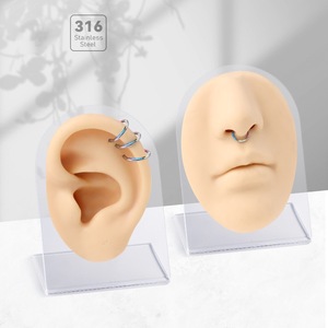 Anneau segmenté en opale en acier inoxydable 316 pour piercing corporel |   Anneau clicker coloré pour nez, septum, cartilage, hélix - Bijou - Product Image 6