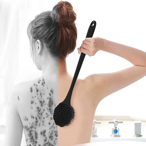 Long Handle Massage <b>Brush</b> Silicone Oval Bath <b>Brush</b> For <b>Back</b> Scrubbing Adult Use - Product Image 4