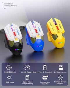 Ergonomic Lightweight Wireless Optical Programmable Right-Handed Gaming <b>Mouse</b> Wired 2.4G Dual Mode RGB Backlit PC Stock - Product Image 5