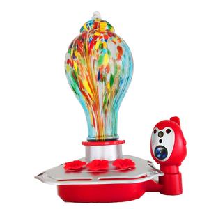 <b>Feeder</b> for Outdoors Patio Large 32 Ounces Colorful Hand Blown Glass Wild <b>Bird</b> <b>Feeders</b> Hanging - Product Image 2