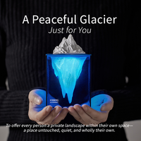 Lampe d'ambiance LED créative et moderne pour chambre à coucher, design innovant, thème glacier océan, alimentation par piles, veilleuse aromatique