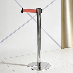 Poste <span class=keywords><strong>de</strong></span> Delimitación Profesional en Forma <span class=keywords><strong>de</strong></span> U, Color Plateado, con Marco <span class=keywords><strong>de</strong></span> Acero Inoxidable para Estaciones <span class=keywords><strong>de</strong></span> Aeropuerto y Áreas Comerciales - Product Image 1