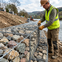 Rouleau de treillis métallique hexagonal à double torsion galvanisé à chaud pour la stabilisation des sols de jardin, la séparation des couches de base paysagères