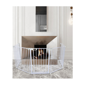 Barrière large extensible cheminée porte de sécurité configurable en métal bébé clôture et garde ignifuge bébé dispositif d'épreuvage - Product Image 3