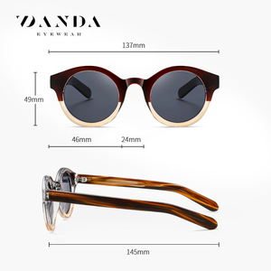 Danda Round <b>Frame</b> Sunglasses S31125 Unisex Acetate UV400 Polarized Street Style - Product Image 3