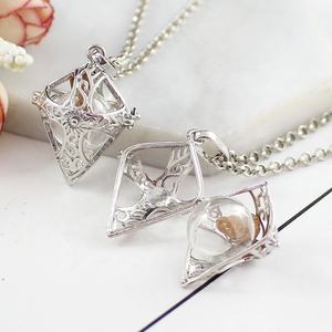 Collar de aromaterapia con colgante de bolas de cristal personalizado para difusor de aceites esenciales y perfume, con cadena, modelo Owl Hollow Locket - Product Image 5