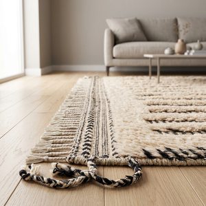 Tapis carré moderne marocain noué à la main en laine et soie, couleur unie, épaisseur de poils moyenne, pour salon, salle à manger, décoration intérieure, vente en gros - Product Image 2