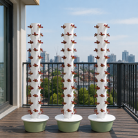 Système hydroponique de jardinage vertical à 13 niveaux avec poteaux métalliques et pompe à eau pour balcon, patio et usage intérieur