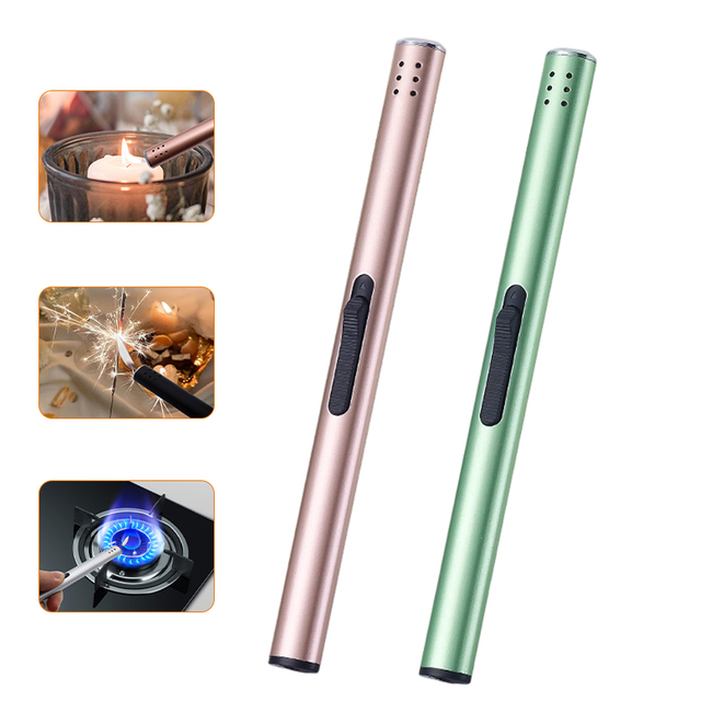 Modern Designed Metal Lighters for Outdoor BBQ & Kitchen Refillable Rechargeable Electronic Lighter for Cigarettes & Presents