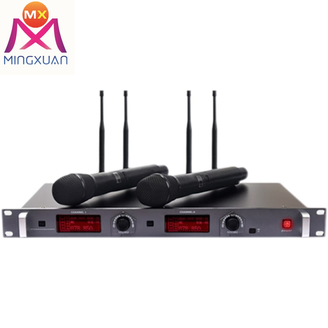 Receiver Handheld UHF Mic Professional Uhf Dual Channel Wireless Microphone System