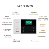 Système de sécurité domestique sans fil WiFi 4G GPRS, système d'alarme antivol intelligent Tuya Smart Life avec capteurs
