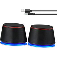 Haut-parleurs d'ordinateur SW102 5Wx2, basses profondes, 2.0 USB et 3.5mm Aux, petit format, stéréo multimédia pour le jeu