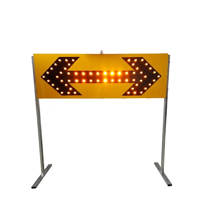 LED flashing traffic Construction Guide Aluminum Solar Arrow Direction Sign