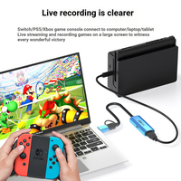 Adaptateur HDTV 2-en-1 USB/Type C Doonjiey, carte de capture MP4 4K, alimentation PD3.0, alliage d'aluminium, streaming en direct, jeux
