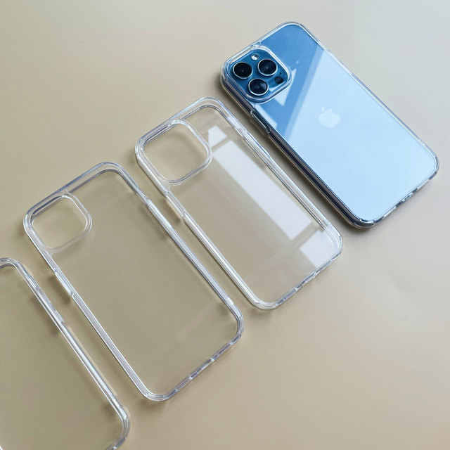 Non-Yellowing Shockproof Phone Bumper Case for iPhone 15 Pro Max TPU PC Clear Anti-Scratch Clear Back Case for iPhone 16 Case