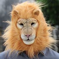 Masque de Lion en Gros, Masque de Fête Amusant de Luxe en Forme de Tête d'Animal Sauvage, Accessoire de Costume de Lion, Masque de Cosplay Animal Nouveauté pour Adulte, Masque d'Halloween