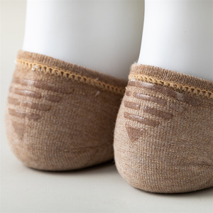 Men's Invisible Socks Pure Cotton Non-Slip Solid Color Summer Boat Socks Casual Wear - Product Image 4