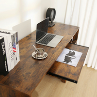 Bureau à domicile Table d'ordinateur avec étagères de rangement Tiroir
