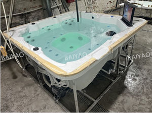 Bain à remous extérieur autoportant en acrylique avec massage à jets d'air, 12 jets, design moderne pour 5 à 6 personnes - Product Image 5